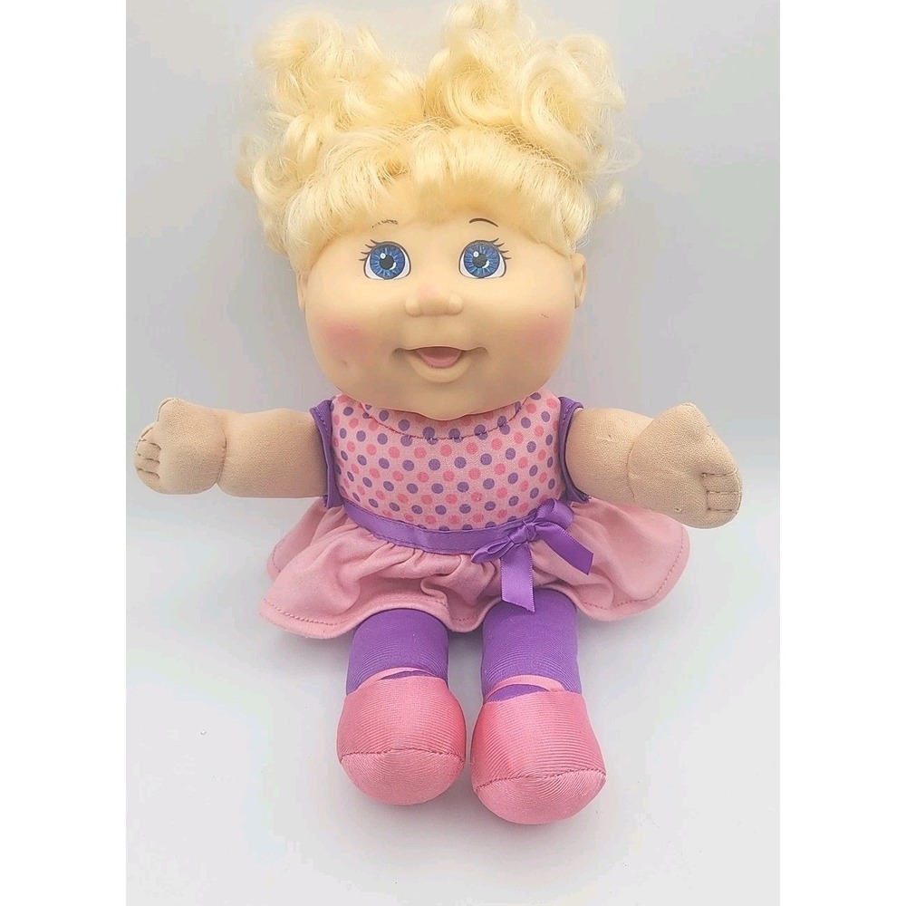 Cabbage Patch Kids Doll Blonde Curly Hair Blue Eyes Pink Dress 2020 WCT-80BB